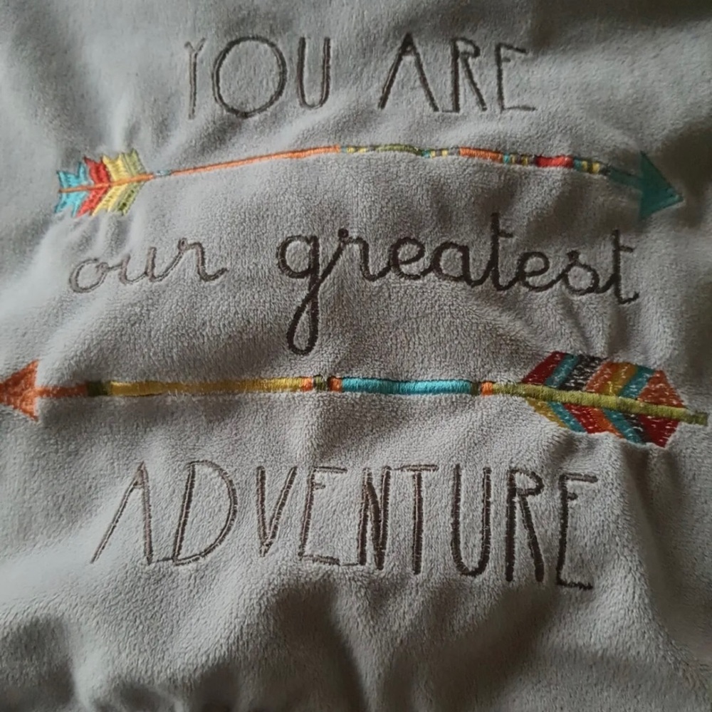 Levtex Grey “YOU ARE OUR GREATEST ADVENTURE" Baby Blanket